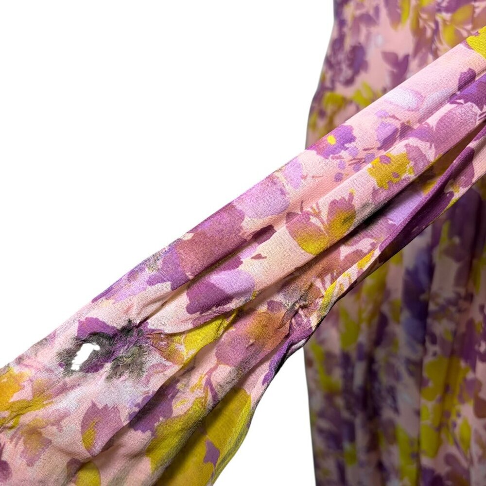 LDT Floral Goddess Open Back Maxi Gown Pink Purple Size 0 - Picture 9 of 11